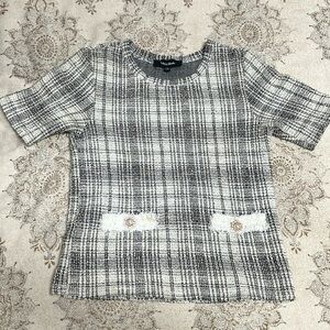 Boucle double c inspired Short Sleeve Top